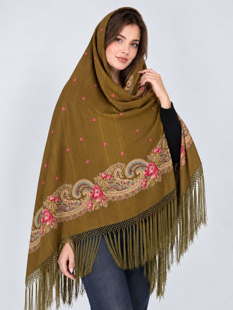 روسری ترکمنی پشمی اصیل