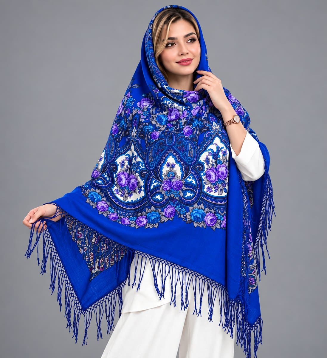 روسری ترکمنی پشمی اصیل