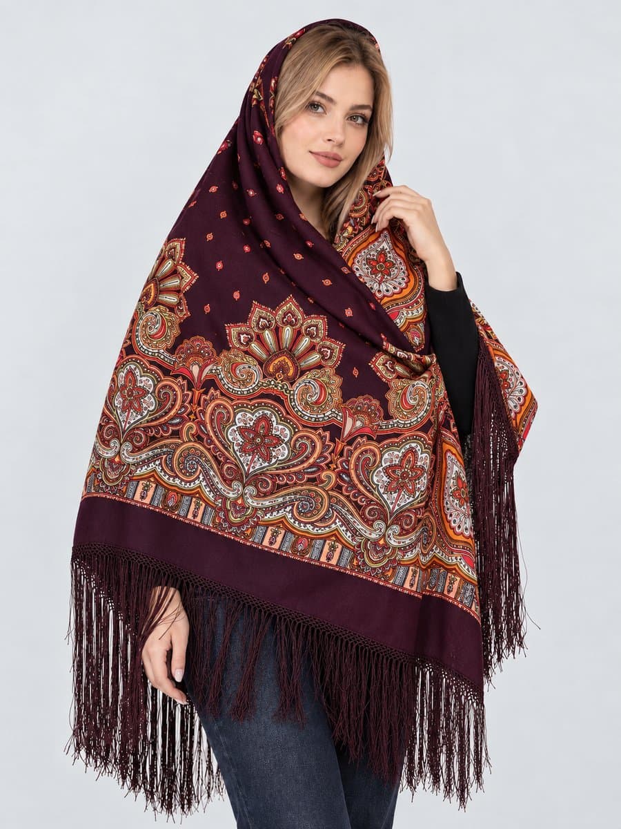 روسری ترکمنی پشمی اصیل