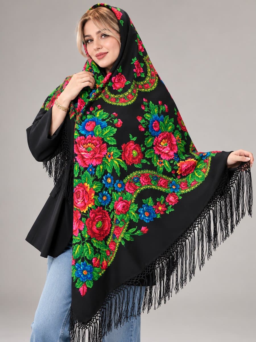 چارقد زیبای پشمی اصیل