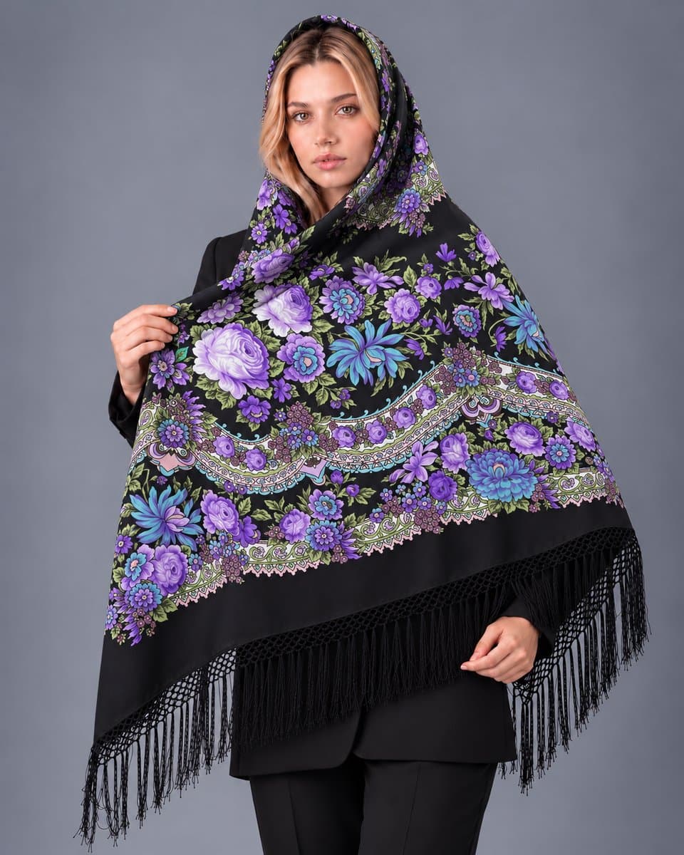 روسری ترکمنی پشمی اصیل
