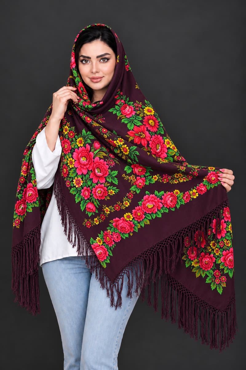 روسری ترکمنی پشمی اصیل