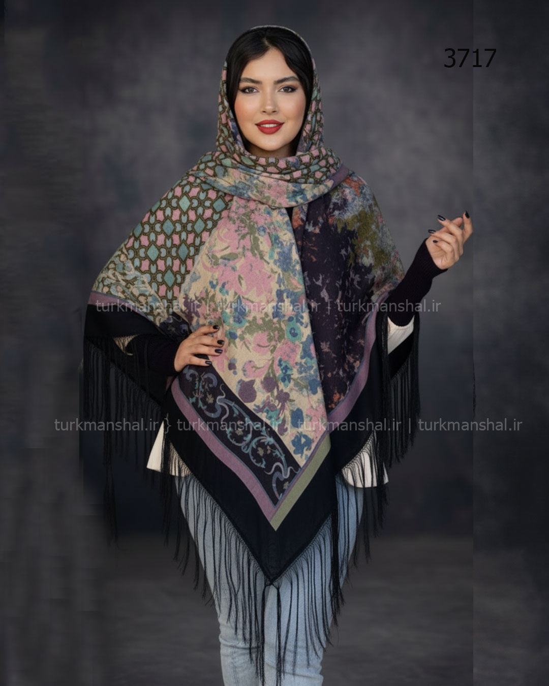 روسری ترکمنی طرح ایتالیایی