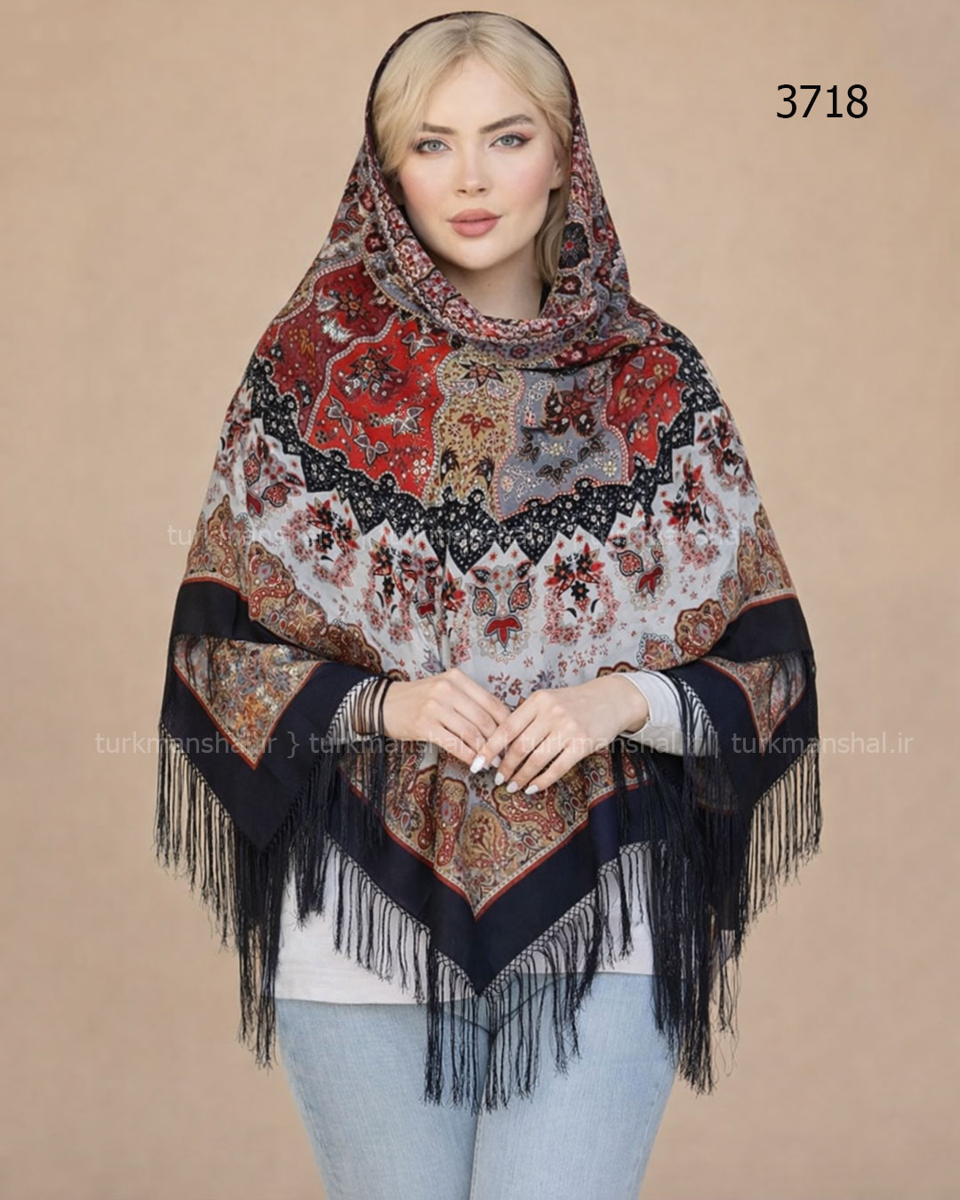 روسری ترکمنی طرح ایتالیایی