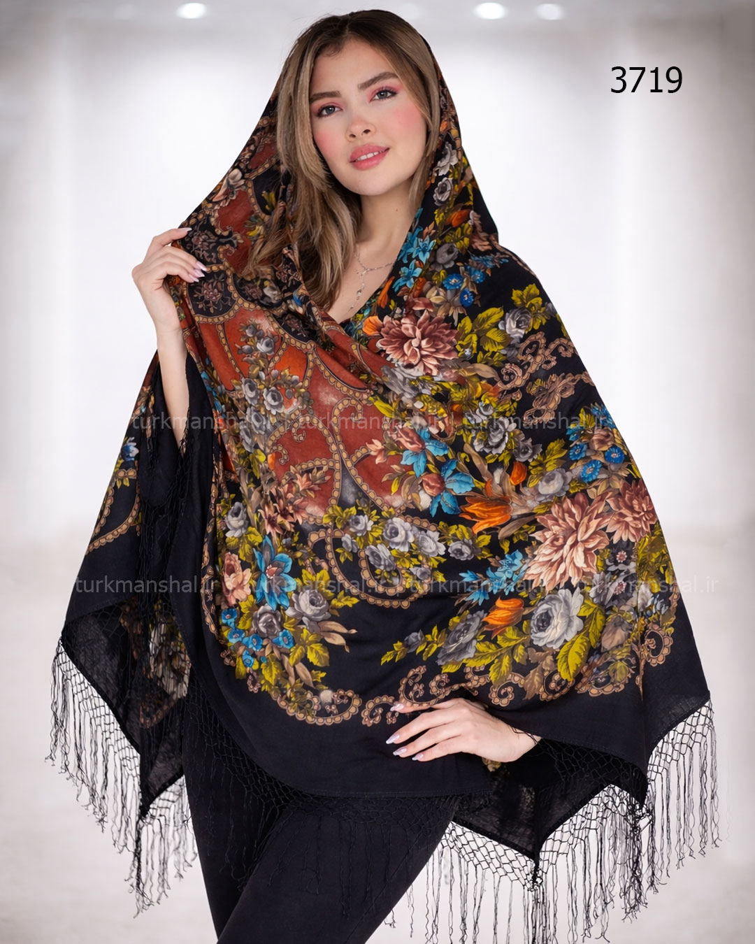روسری ترکمنی پشمی اصیل