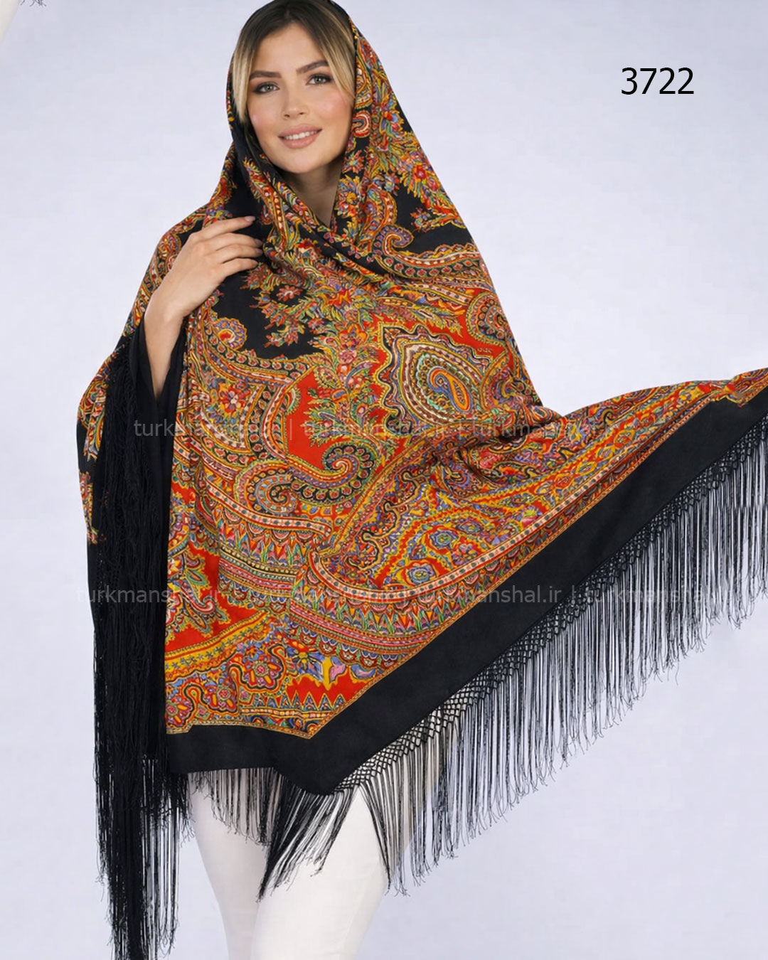 روسری ترکمنی پشمی اصیل