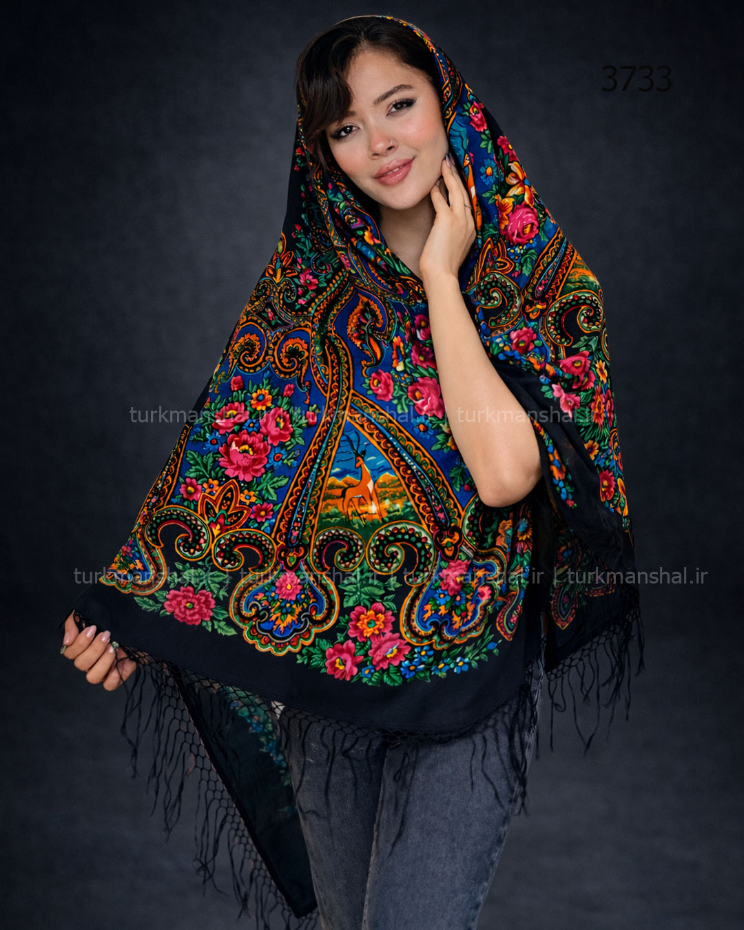 روسری ترکمنی پشمی اصیل