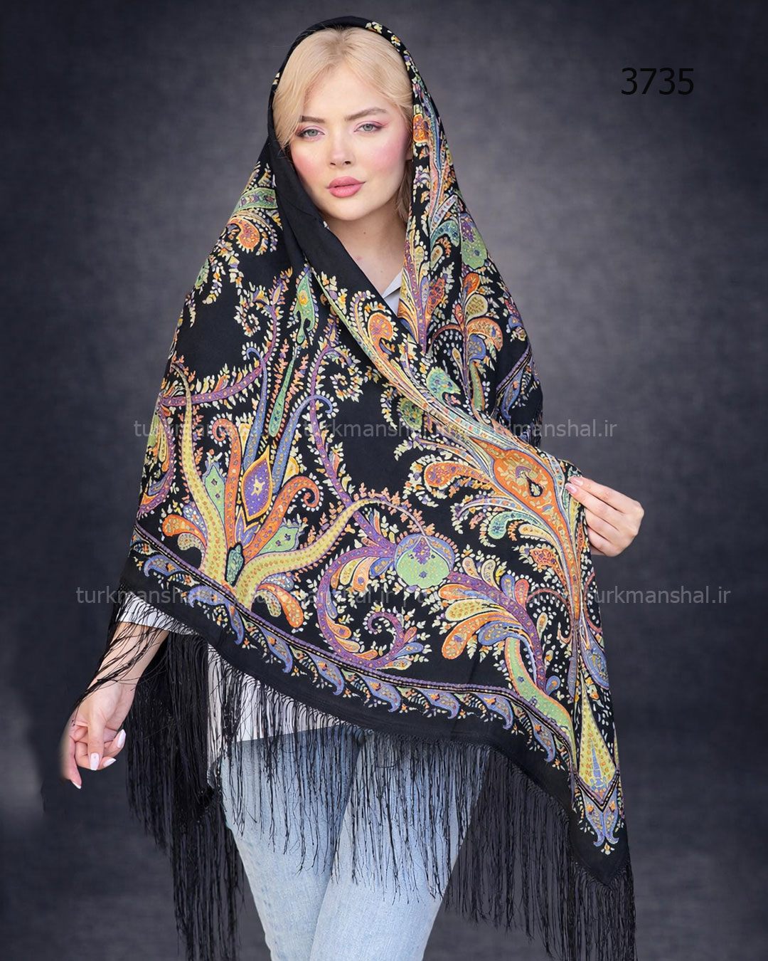 روسری ترکمنی طرح ایتالیایی