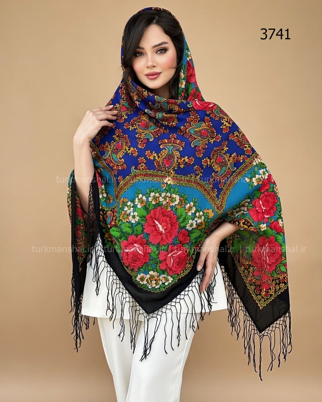 روسری ترکمنی پشمی اصیل