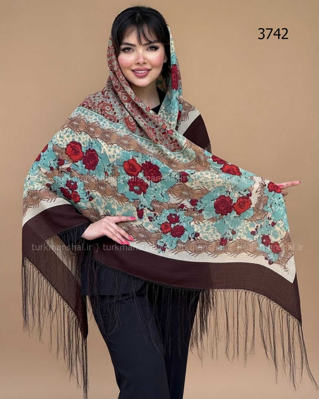 روسری ترکمنی طرح ایتالیایی