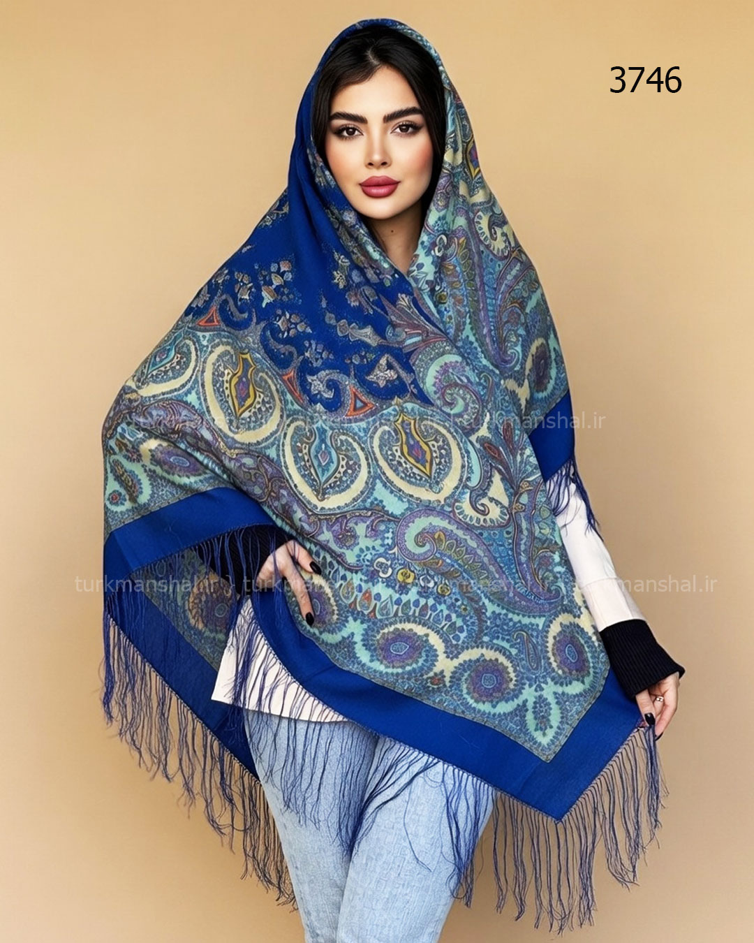 روسری ترکمنی طرح ایتالیایی