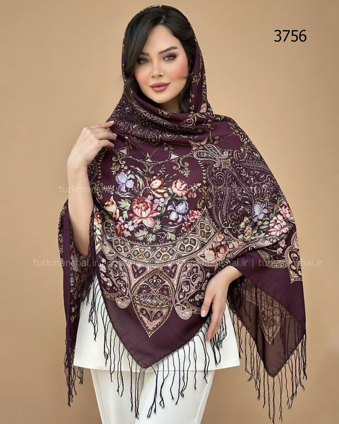 روسری ترکمنی پشمی اصیل