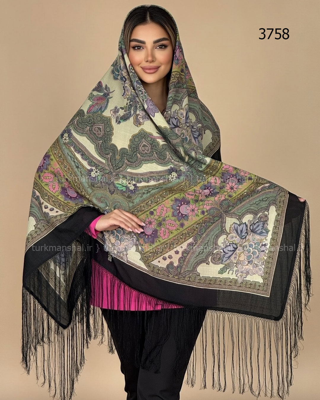 روسری ترکمنی طرح ایتالیایی